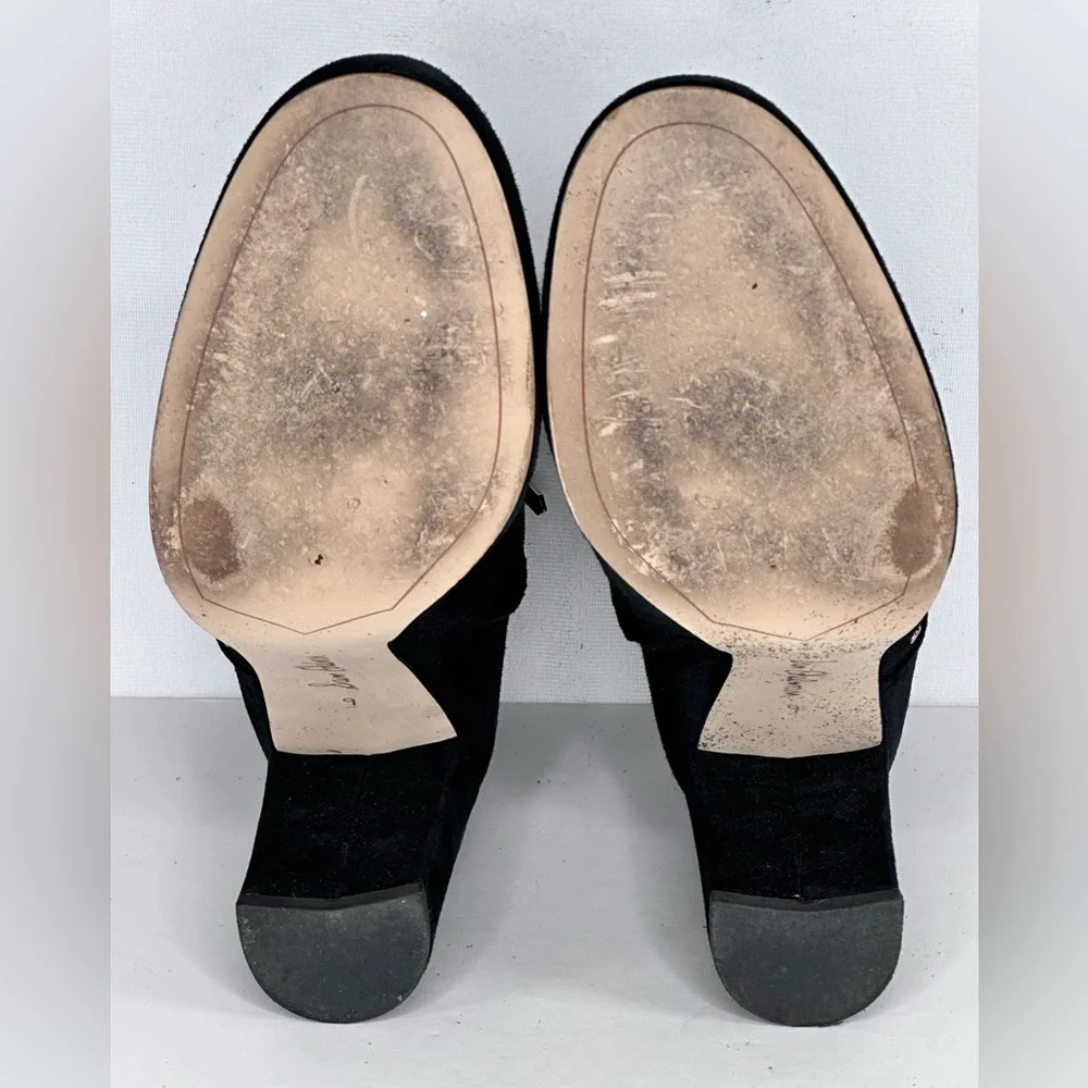Sam Edelman Chandler Ankle Boots Black Suede Studded Inside‎ Zip Trendy Sz 9